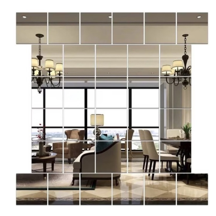 32 db négyzet alakú dísztükör készlet 20 x 20 cm akril kristály