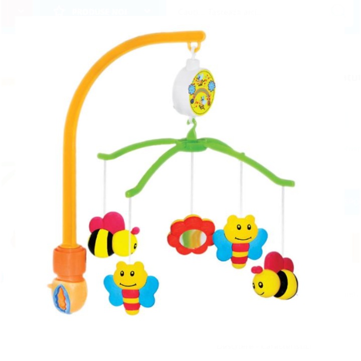 Музикална въртележка с висящи пчели - подпомага съня, развива слуха и въображението, унисекс, 43,5x6x27см, HYVESTO®