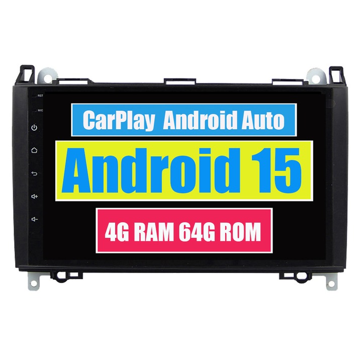 Navigatie GPS pentru Mercedes T245 Vito 3 W447 Vito Viano 2 W639 Sprinter B200 CarPlay Android Auto Stereo Radio Bluetooth 4GB RAM, 64GB ROM