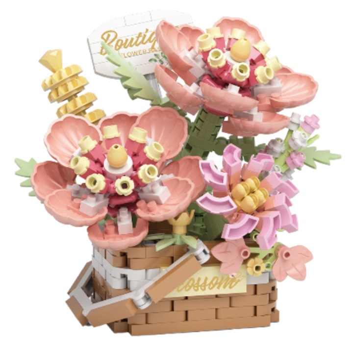 Set constructie, MzcrJosv®, Buchet, ABS, 455 piese, Multicolor