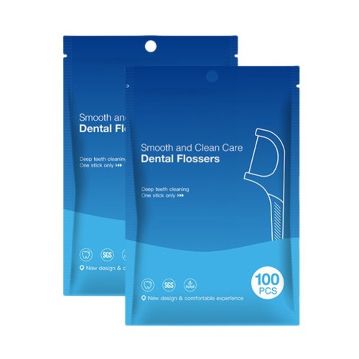 Set 200 Periute Interdentare, Silicon, Portabile, Albe