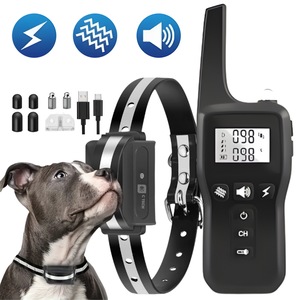 Zgarda Electrica Pentru Dresaj Caini cu Telecomanda, Raza de actiune 1000m, cu 3 Moduri – Avertizare Sonora, Vibratii si Impulsuri Electrice 99 Nivele, Ghid Dresaj, Reincarcabila, Rezistenta la apa si praf, Electrozi Cauciucati, Protectie Piele, Negru