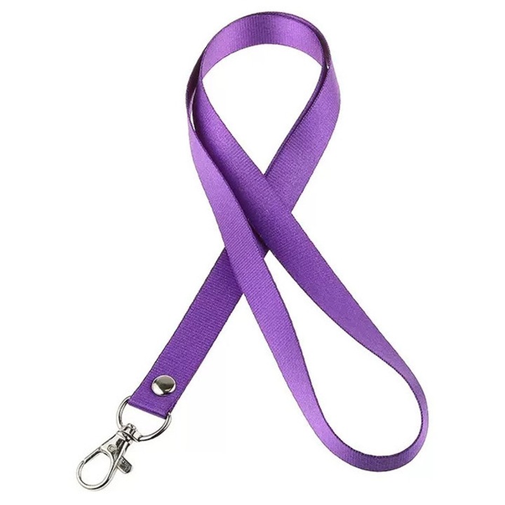 Set 50 snururi ecuson, xyedyaup, 460 mm, Franghie agatata anti-pierdere ingrosata pentru insigna pieptului de expozitie, permisul de munca si lantul Violet Regal