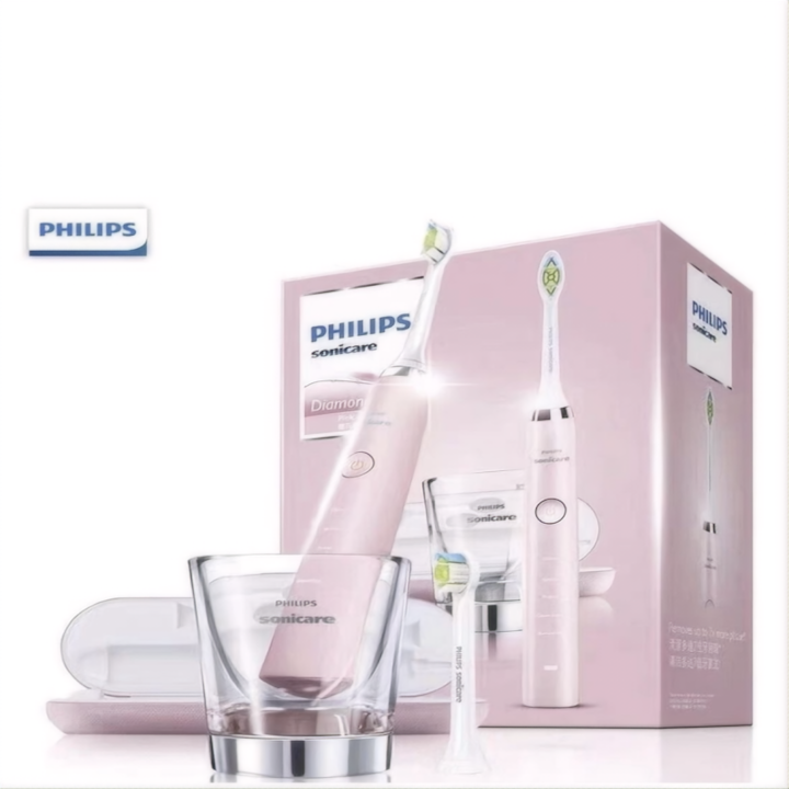 Philips Sonicare Diamond elektromos fogkefe, Sonic, 7x lepedékeltávolító, IPX7, 2 kefefej, Fehér