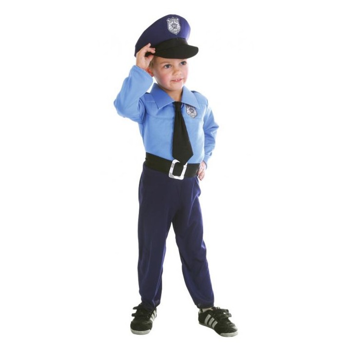 Costum carnaval politist pentru copii, 3 - 4 ani ( 92/104 cm )