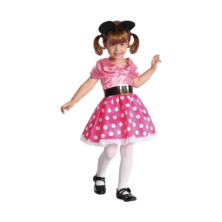 Costum carnaval Minnie Mouse roz pentru copii, 3 - 4 ani ( 92/104 cm)