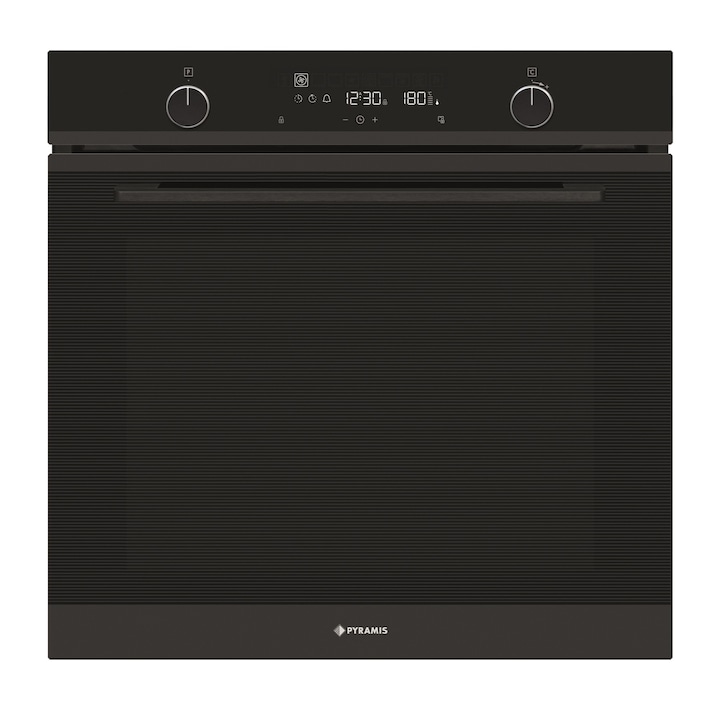 Pachet Samus ONL37 Cuptor incorporabil Samus SC625GDX5, Electric, 75 L, 5 functii + Plita incorporabila SAMUS PSG-64SMGN2, Gaz, 4 arzatoare, Gratare din fonta, Aprindere electrica, Sticla mata, 58 cm, Negru-Inox