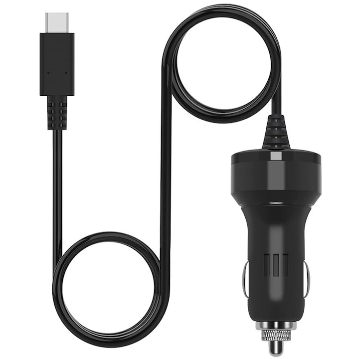Autós töltő Nintendo Switch-hez, RASK, gyorstöltés, USB-C, fekete