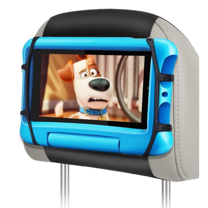 Suport auto de Tableta si Telefon pentru Tetiera, 6-12 inch, sistem de prindere tip arici, ajustabil, enkourakoko®, Negru