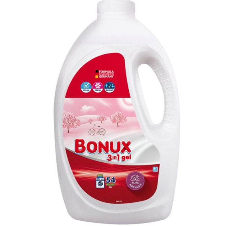 Detergent rufe lichid Bonux Pure Magnolia, 2.7L, 54 spalari