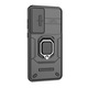Удароустойчив брониран калъф за мобилен телефон, съвместим със Samsung Galaxy A55 5G със защита на камерата, черен