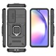 Удароустойчив брониран калъф за мобилен телефон, съвместим със Samsung Galaxy A55 5G със защита на камерата, черен