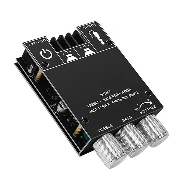 VKK® hangerősítő modul, Bluetooth 5.0, sztereó, fekete, 110x70x21mm