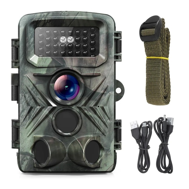 Camera de vanatoare, JESWO®, Monitorizare fauna salbatica, 58MP, Video 2.7K, Viziune Nocturna, Display 2 inch, Stand-by 6 luni, IR 20m, Camera Supraveghere pentru Vanatoare, Camuflaj