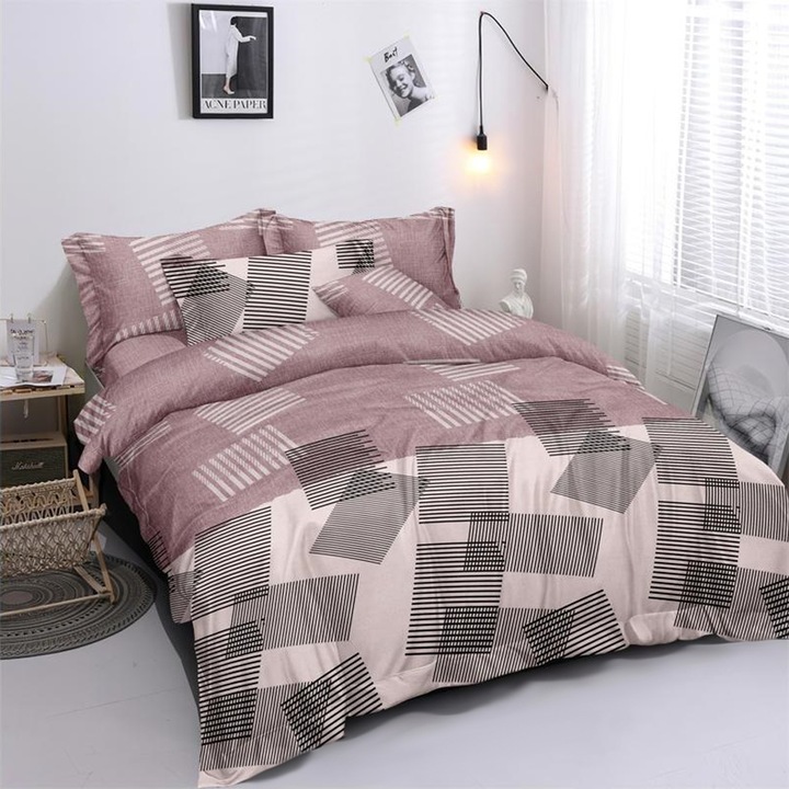 Ágynemű egy személy részére 2 téglalap alakú párnahuzattal, Caylan, mercerizált pamut, többszínű