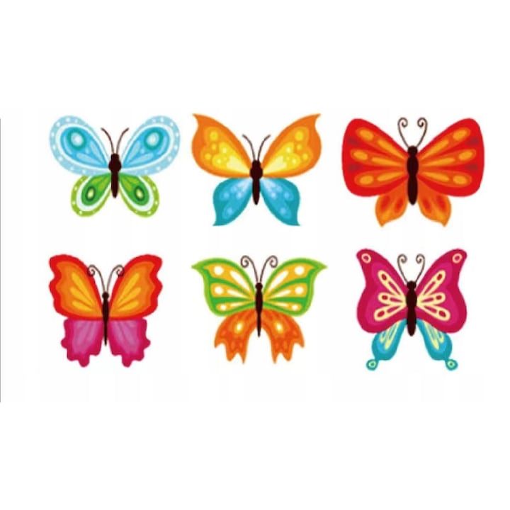 Set autocolante de broderie cu diamante 5D, 6 bucati, Model D11, Multicolor