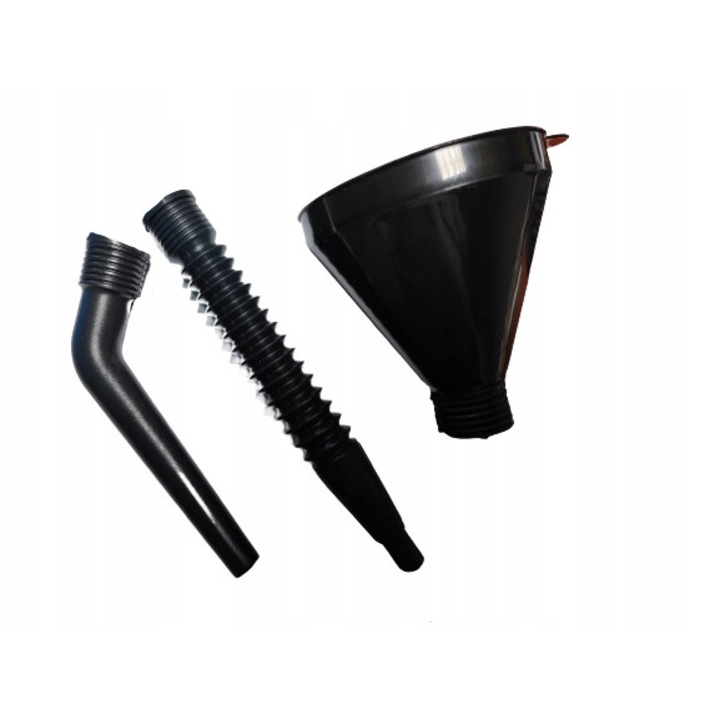 Set 3 piese pentru alimentare combustibil, Verk Group, plastic, negru, 13.5x15cm, 20-24cm