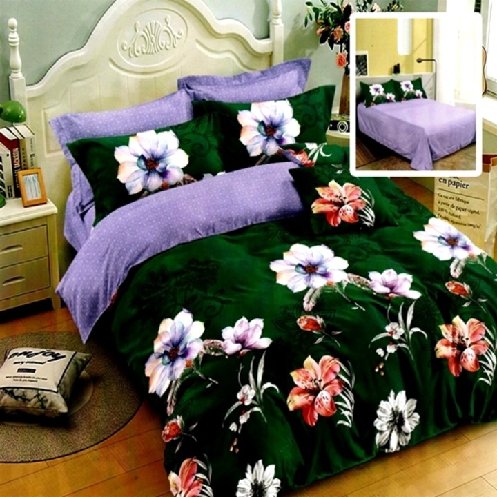 Lenjerie de pat Finet, 6 piese, pentru pat dublu, Pucioasa, Multicolor, RA507