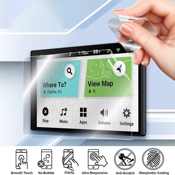 Folie Protectie Navigatie Auto din Hydrogel Regenerabil pentru Kia Ceed SW 2022 (Sportswagon), OPTIM SOLUTION, Protectie Completa, Flexible Hydro-Crystal, Aspect Impecabil, Premium Optim Core Technology, Anti-zgarieturi, Advanced Sensitivity, Transparenta