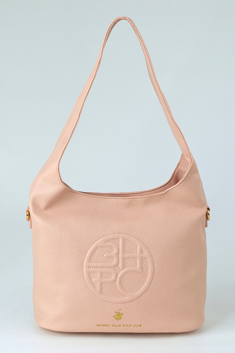 Beverly Hills Polo Club, Geanta hobo de piele ecologica, Roz prafuit