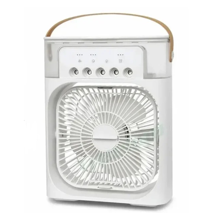 Ventilator cu umidficator portabil, lumina de noapte LED, alimentare USB, alb