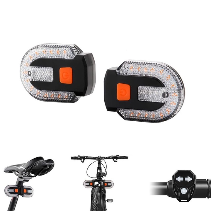 Комплект светлини за велосипед BOMSTOM, IPX4, USB зареждане, 5 режима на светене, черни