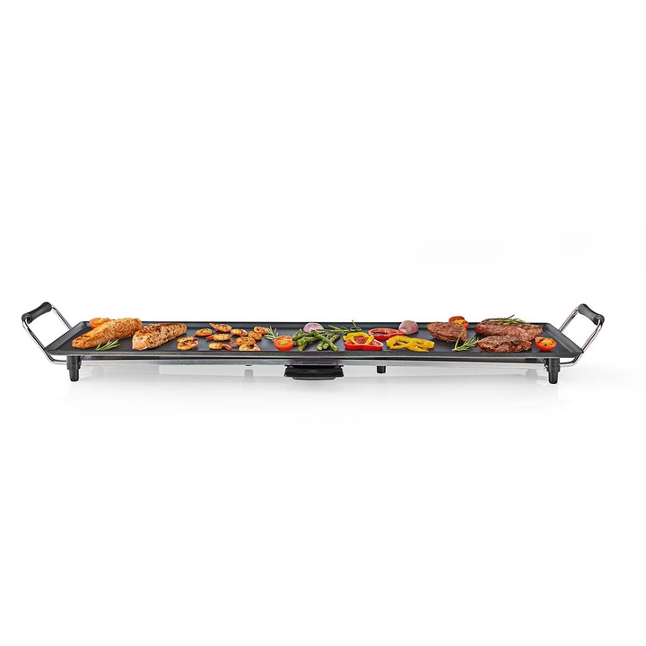 Електрическо барбекю Nedis, Teppanyaki Garden Grill, Повърхност на фурната (Д X Ш): 90 x 23 cm, 5 Настройки на топлината