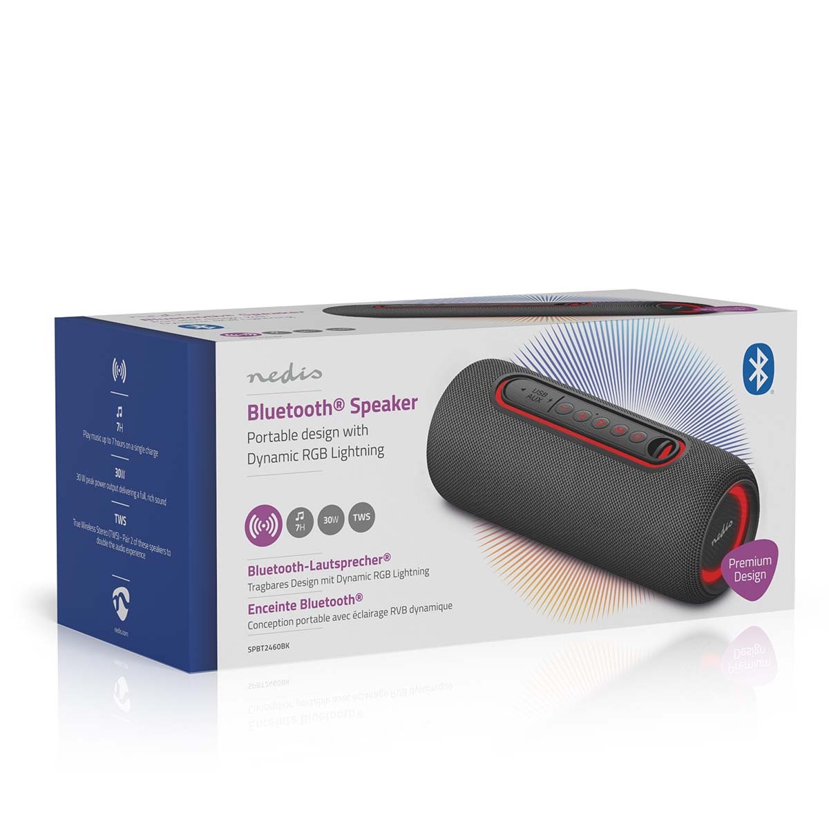 Soundbar, Nedis, Bluetooth, Negru