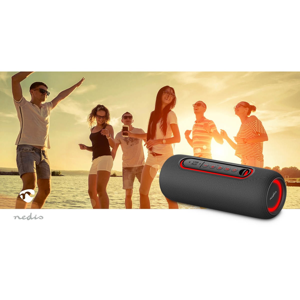 Soundbar, Nedis, Bluetooth, Negru