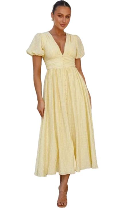 Rochie dama, Poliester, Galben, S INTL