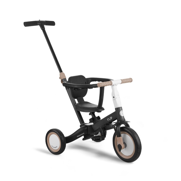 Триколка KikkaBoo Flip, Black, 4в1 Триколка - Триколка за бутане, Триколка за каране, Колело баланс и Велосипед