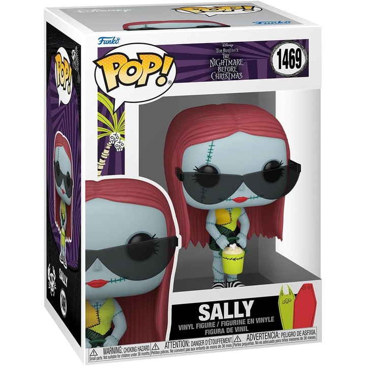 Figura - Pop! The Nightmare Before Christmas: Sally with Glasses (Beach), többszínű, 16 cm