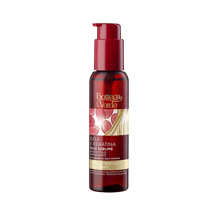 Ulei cu efect de protectie, pentru par tratat si vopsit, cu extract de goji si keratina - Goji e Keratina, 100 ML, Bottega Verde