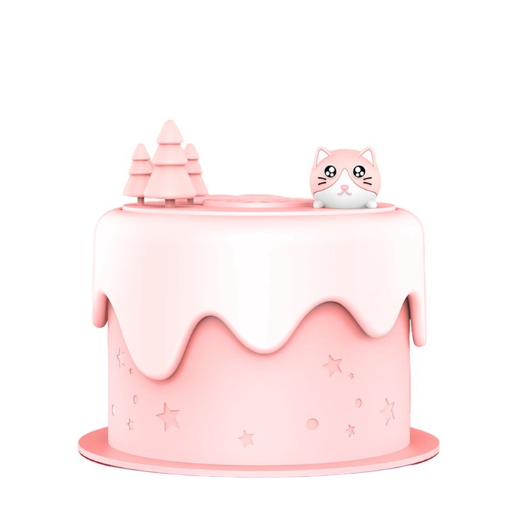 Aromaterápiás párásító, gyerekeknek, Naimeed D6070, rózsaszín, 115x105x115mm