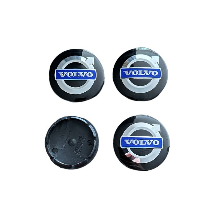 Set 4 capace roti 56mm Volvo Negre compatibil/inlocuitor janta aliaj