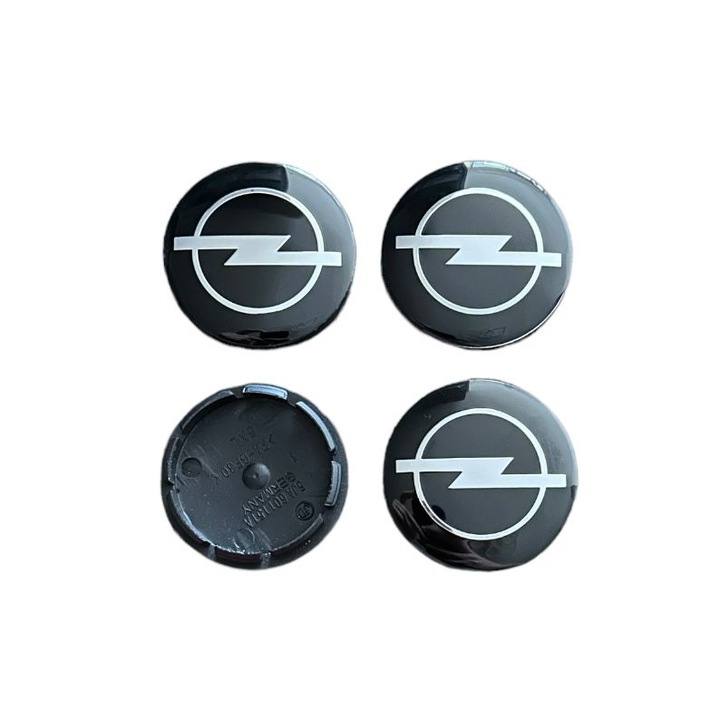 Set 4 capace roti 56mm Opel Negre compatibil/inlocuitor janta aliaj