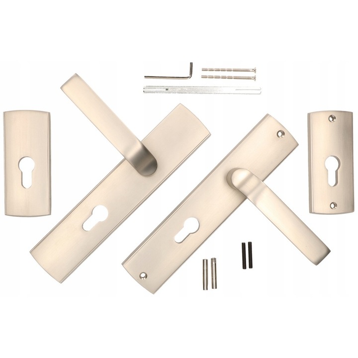 Set 2 manere usa, Kotarbau, aliaj, distanta 90 mm, 235 x 50 mm, auriu