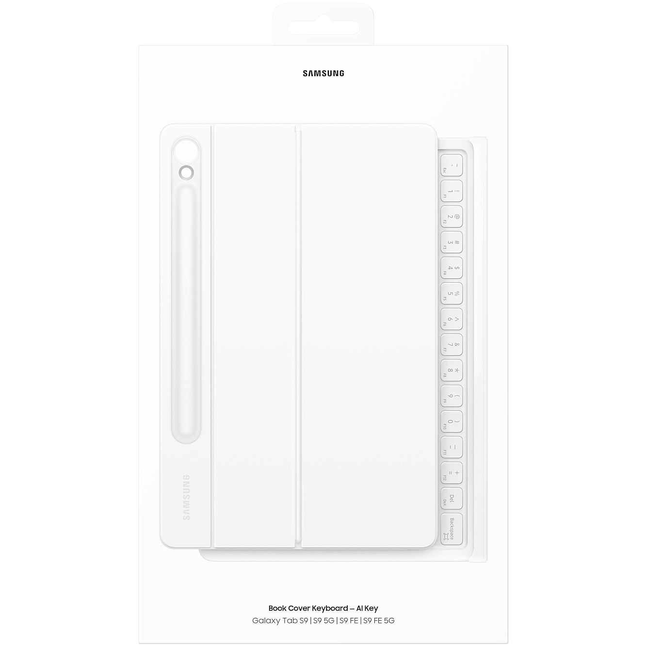 Husa de protectie Samsung Book Cover Keyboard pentru Galaxy Tab S9/S9 FE, White