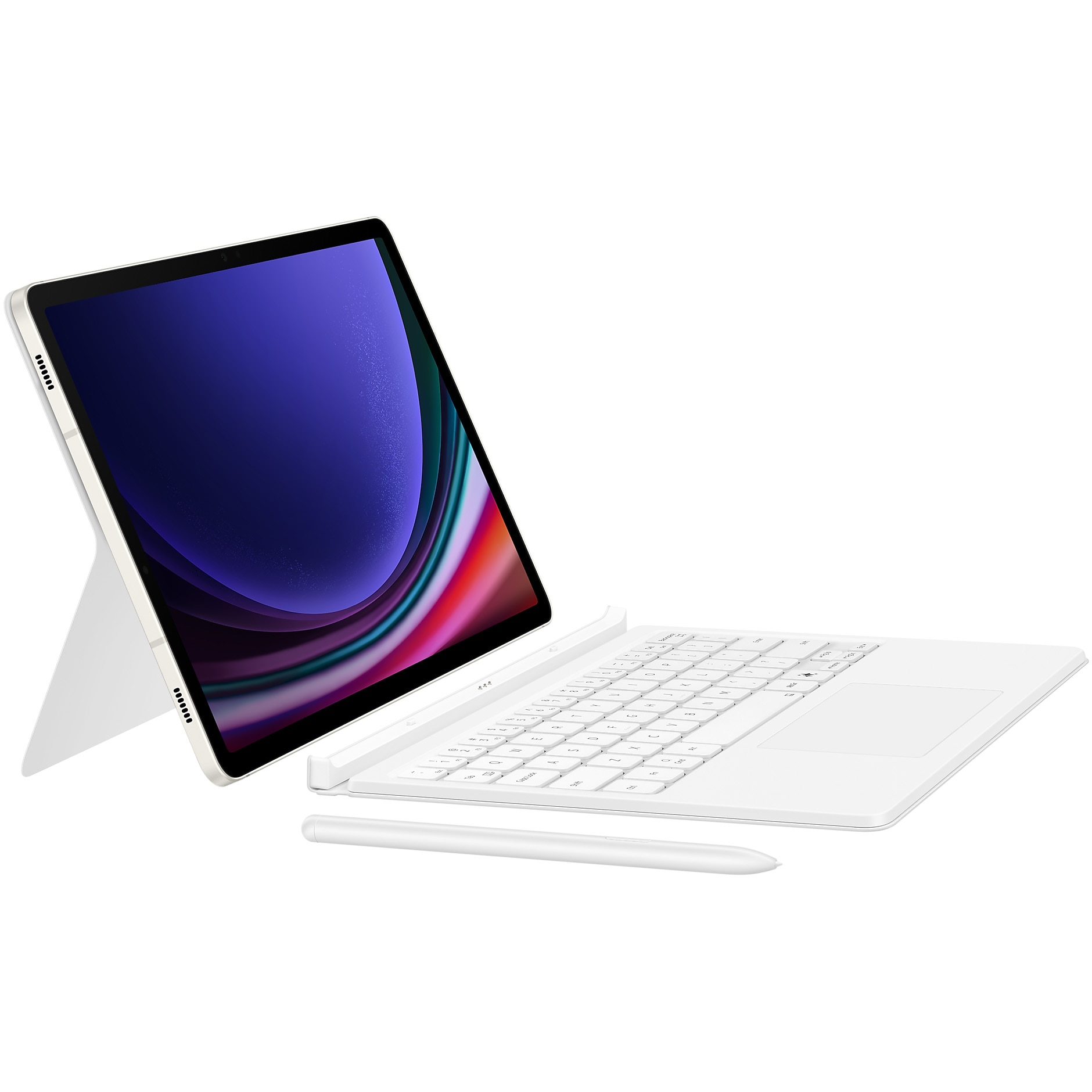 Husa de protectie Samsung Book Cover Keyboard pentru Galaxy Tab S9/S9 FE, White