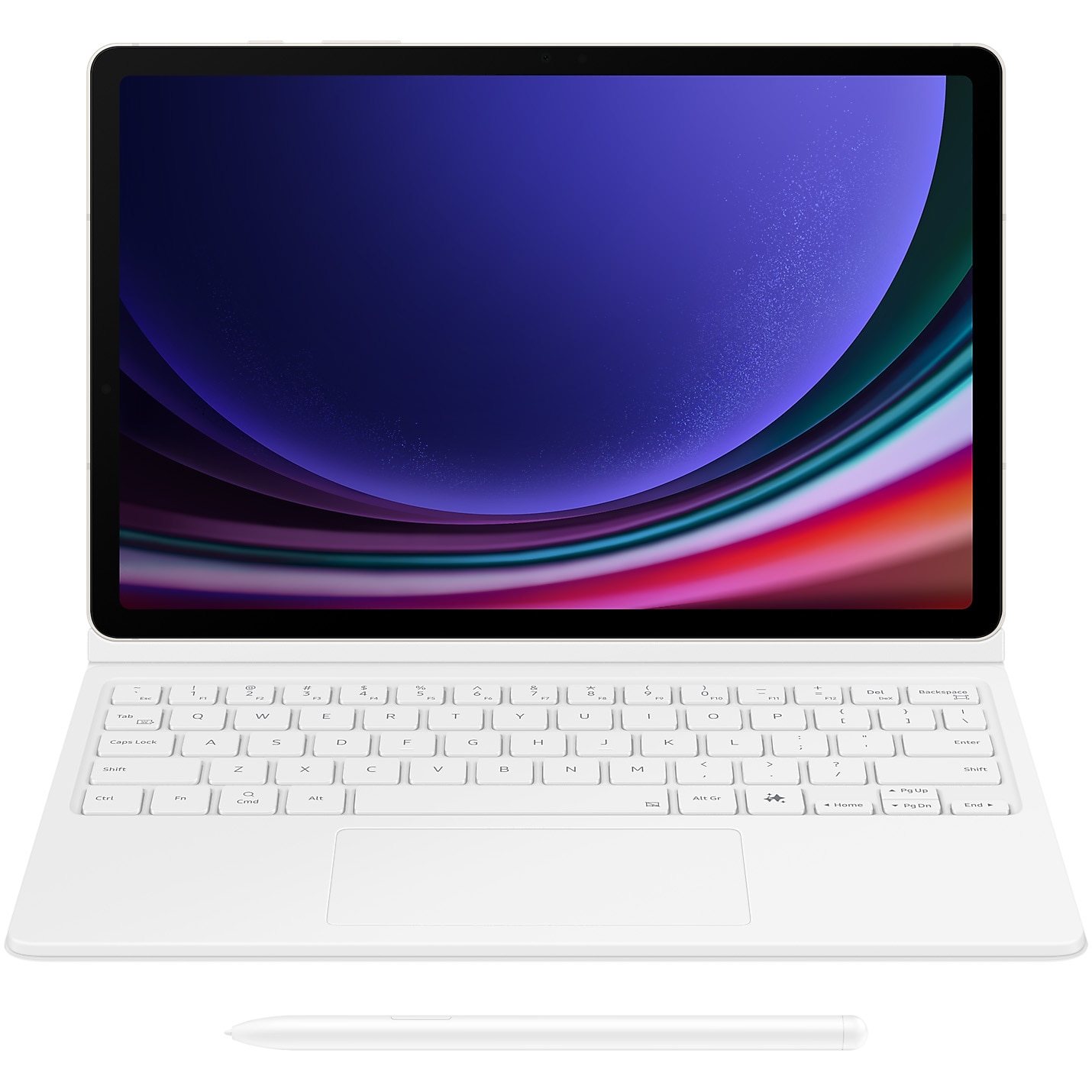 Husa de protectie Samsung Book Cover Keyboard pentru Galaxy Tab S9/S9 FE, White