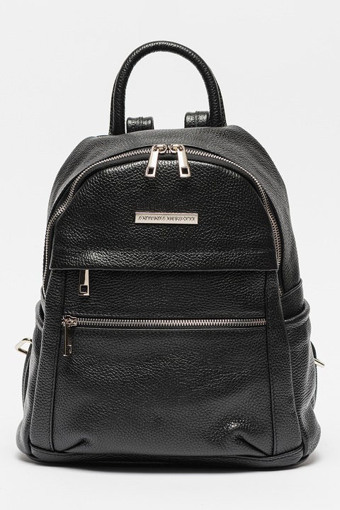 Antonia Moretti, Кожена раница с джобове, Черен