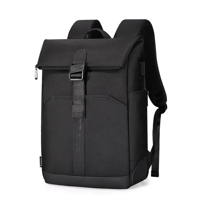 Ghiozdan multifunctional, 20-35 Litri, impermeabil, compartiment laptop de 16 inch, porturi de incarcare USB si TYPE C, potrivit pentru calatorii de afaceri si turistice, usor, catarama magnetica de inchidere, unisex, dimensiuni 45 X30 X 15 cm, Negru