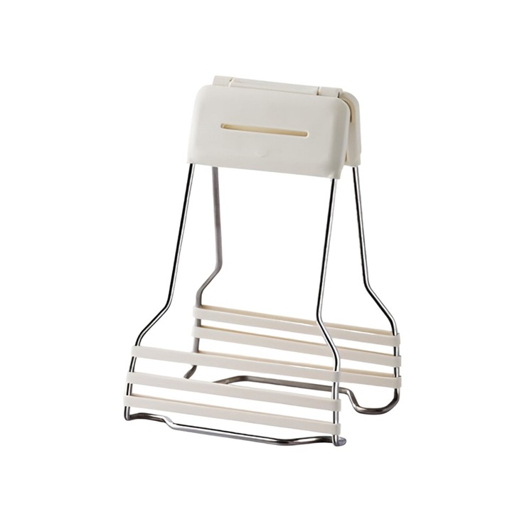 Скоба за купа, Flippy, противоплъзгаща, силиконова, домакинска, устойчива на висока температура, 17,6x11,5x5,15 см, сива