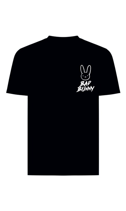 Ferfi polo, 100% pamut, Bad Bunny, fekete, Fekete