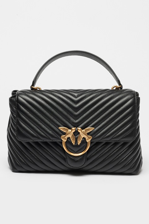 Pinko, Чанта от кожа Love Ladydwqf, Черен