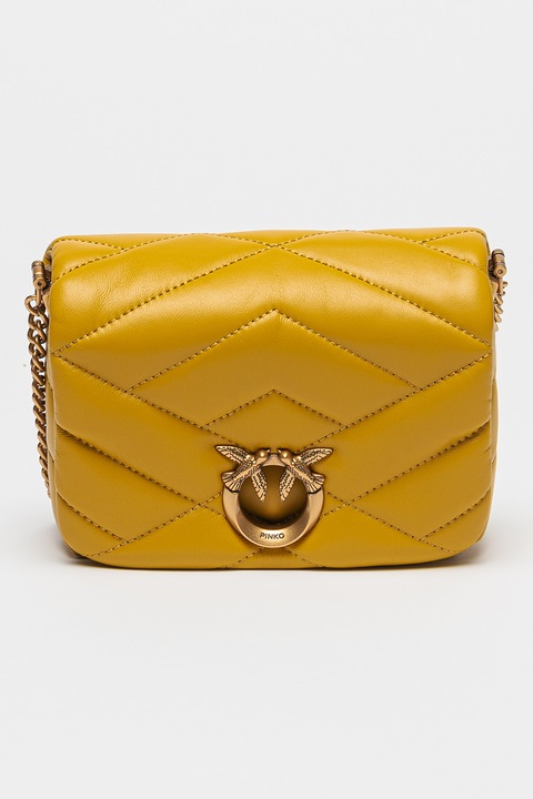 Pinko, Кожена чанта Love Click Puff, охра