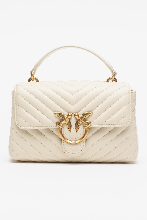Pinko, Geanta piele Love Ladydwqf, Alb murdar