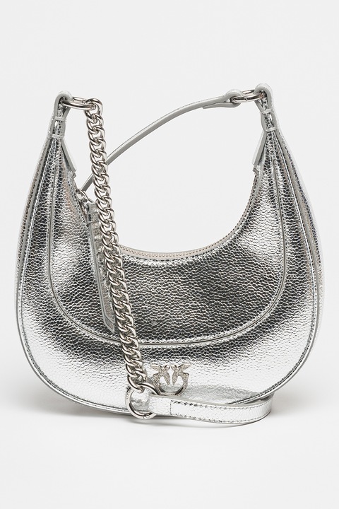 Pinko, Brioche bőr válltáska, Ezüstszín