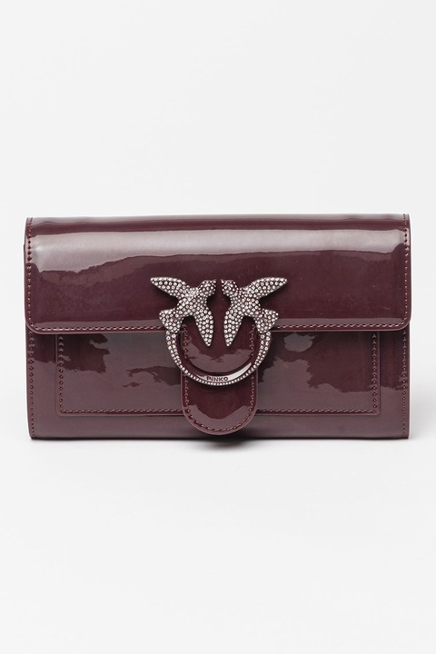 Pinko, Чанта тип клъч с визия на лачена кожа, лилава слива