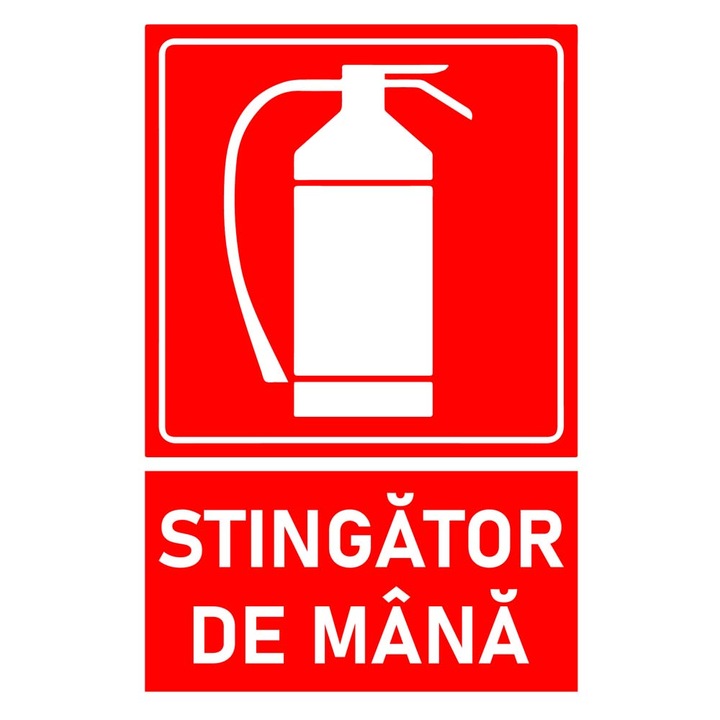 Jelzőtábla, Intelli®, Kézi tűzoltó készülék, 3 mm vastag PVC tábla, Ragasztóval ellátva, Időjárásálló, modell: I33, 10x15cm